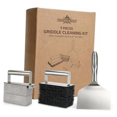 Premium Griddle Cleaning Kit for Blackstone, Flat Top Grill Cleaning Silver..