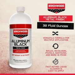 Fast-Drying Aluminum Black Metal Finish for Gun Restoration & Cleaning, 3oz