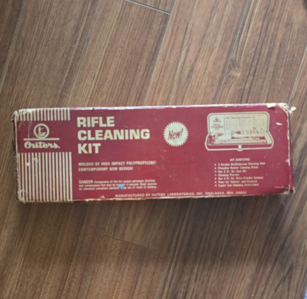 Outers .22 Cal Rifle Cleaning Kit for Deep Cleaning, Red Polypropylene Case