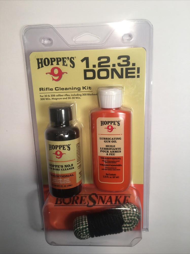 Hoppes 1-2-3 Done .30 Caliber Rifle Cleaning Kit 110030 New