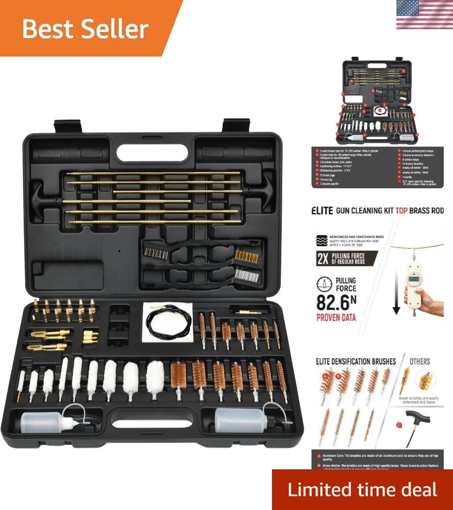 Gun Cleaning Kit Universal for Guns, Gun Brushes for Pistol, Handgun, Shotgun…