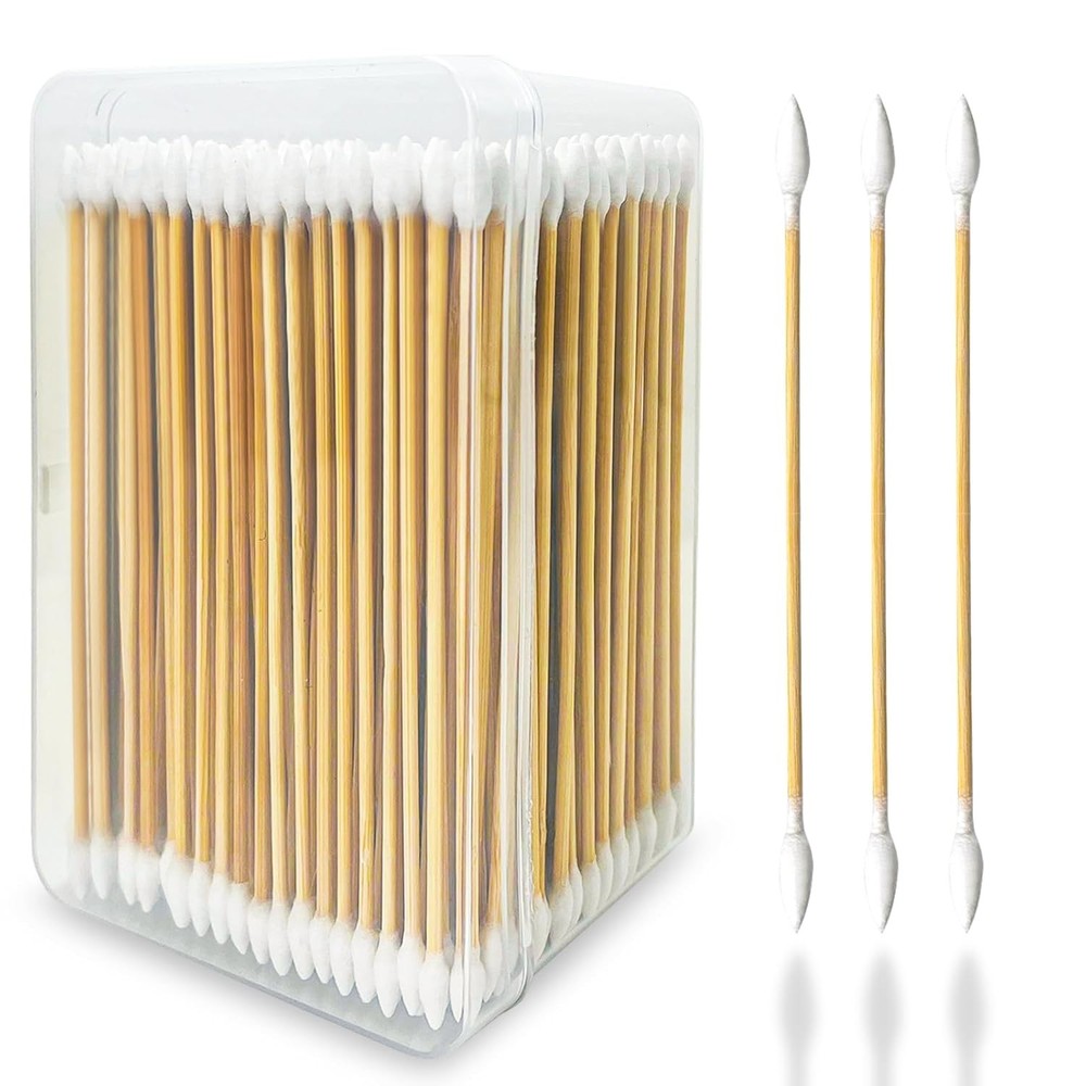 Gun Cleaning Swabs 400PCS Double Ended 6 Inch Pointed Bamboo Cotton Tips
