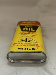Outers 445 Gun Oil 3 Oz. Vintage Tin Can Polarized Prevents Rusted 3/4 Full