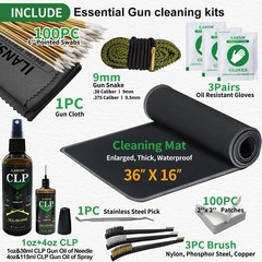 Large Mat(36″x 16″)+ Universal /9mm Bore Cleaner+ CLP Oil Cleaning Kits, Clea…