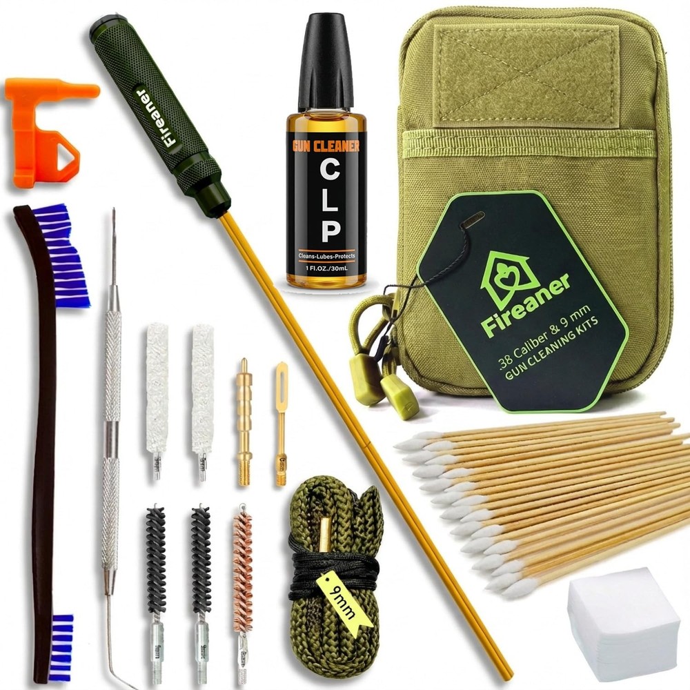 9mm Basics Single-Caliber Cleaning Kit, Handgun Cleaning kit for .357 .38 wit…
