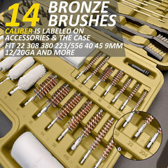 Kit limpieza armas universal con tapete, latón, estuche, rifles/pistolas