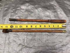 Vintage Shotgun Cleaning Rod Wood And Brass With Original Bore Pad