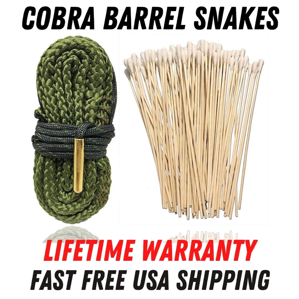 9mm Gun Bore Cleaning Rope – Lifetime Warranty – Cobra Barrel Snakes – 100 Swabs