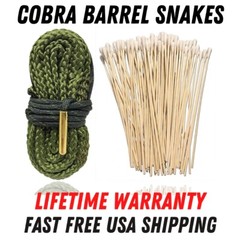 9mm Gun Bore Cleaning Rope – Lifetime Warranty – Cobra Barrel Snakes – 100 Swabs