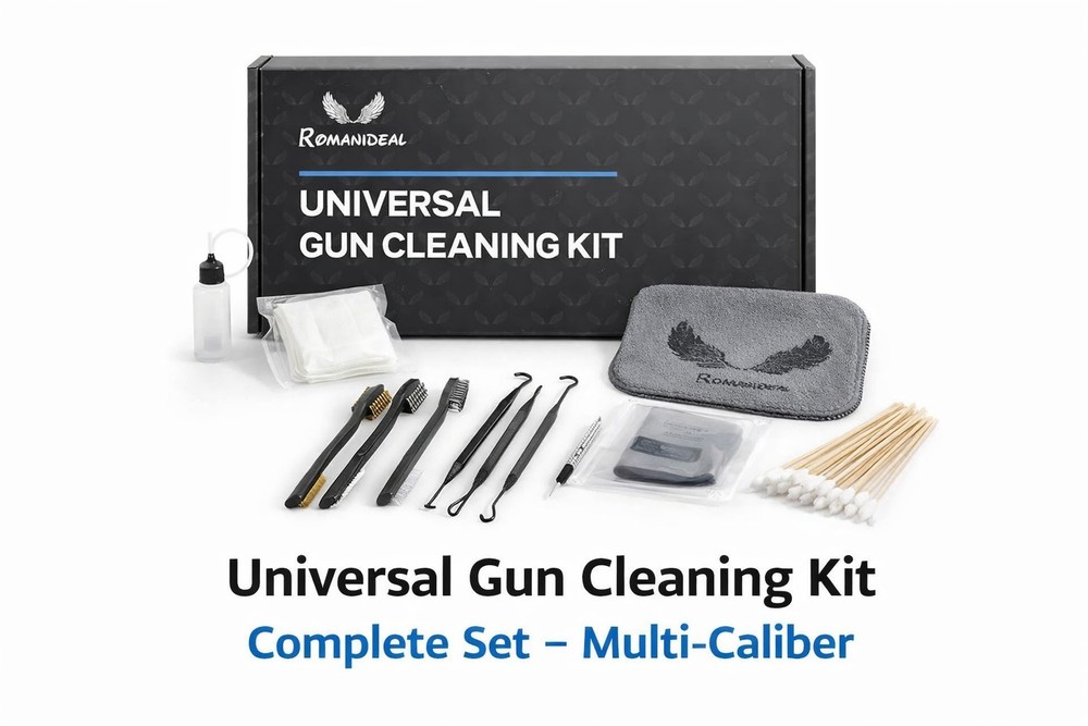 Romanideal Universal Gun Cleaning Kit Pistol Rifle Shotgun Multi-Caliber Brushes