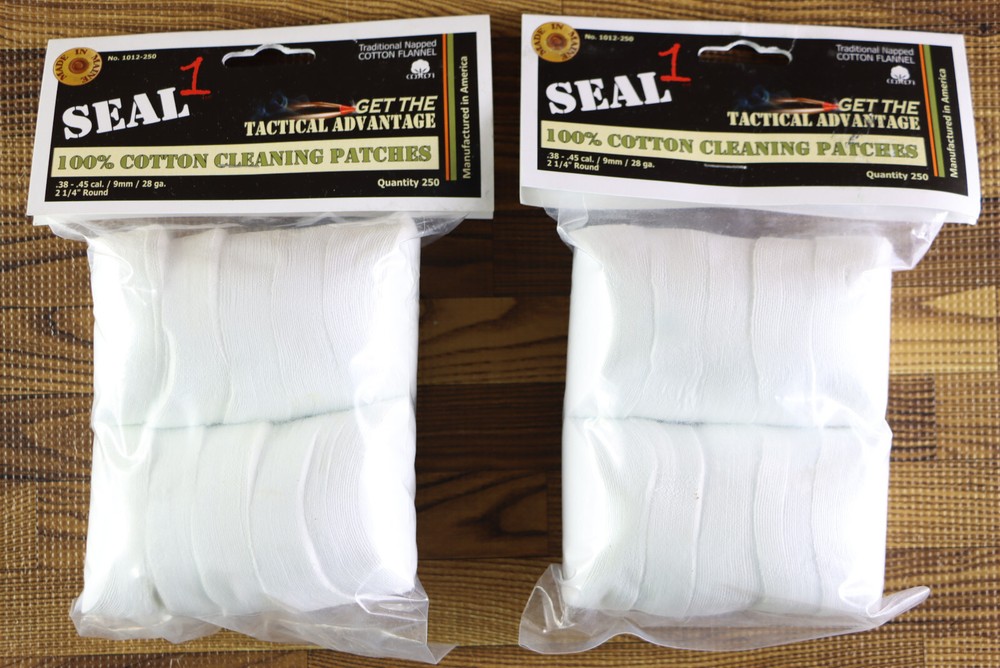 SEAL1 1012-250 Cleaning Patches For .38-.45 9MM 28ga 2-1/4″ LOT OF 2 USA