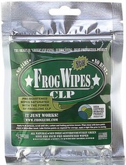 FrogLube Treated Wipes 5 Pack Saturated w/ CLP All Natural Non-Toxic Made in USA