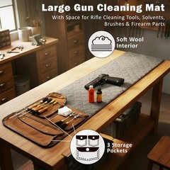 Gun Cleaning Mat All Guns Portable Waxed Canvas Handle Weather-Resistant Gun