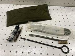US Military Cleaning Kit Green Bag Brushes Cord Gun Oil Surplus Set