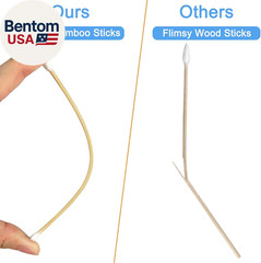 200/400 Pcs Gun Cleaning Swabs with Double Pointed Tips, 6 Inch Sturdy Bamboo St