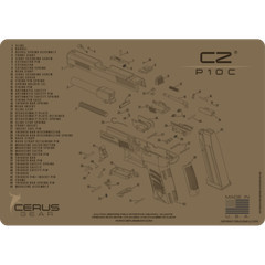 For CZ P 10 C Armorers Cleaning Mat Cerus Gear PREMIUM Made In USA FDE