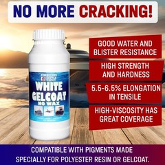 Fiberglass Supply Depot White Gelcoat Quart NO Wax 15cc Hardener MEKP