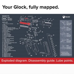 Cleaning Mat for Glock – Double Thickness Mat – Strip and Lube Diagram, Oil-R…