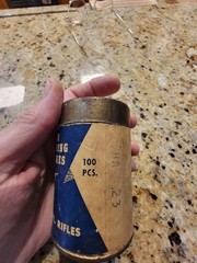 JC Higgins Gun Cleaning Container Few Patches .270 – 35 Cal #631