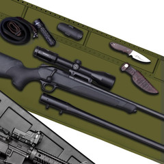 Rifle Shotgun Cleaning Mat – Large Magnetic Gun Mat with Organizer Parts Tray, A