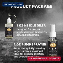 Gun Oil 2 oz & 1 oz Needle Oiler Gun Lubricant, Multi-Purpose Gun Oil and Cleane