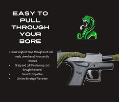 New Bore Rope For Your 9MM Caliber Weapons Cobra Barrel Cleaning Snakes