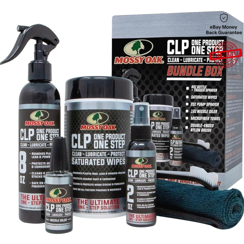 Mossy Oak CLP Gun Cleaning Kit – 3-Size Applicators & Microfiber Towel Included