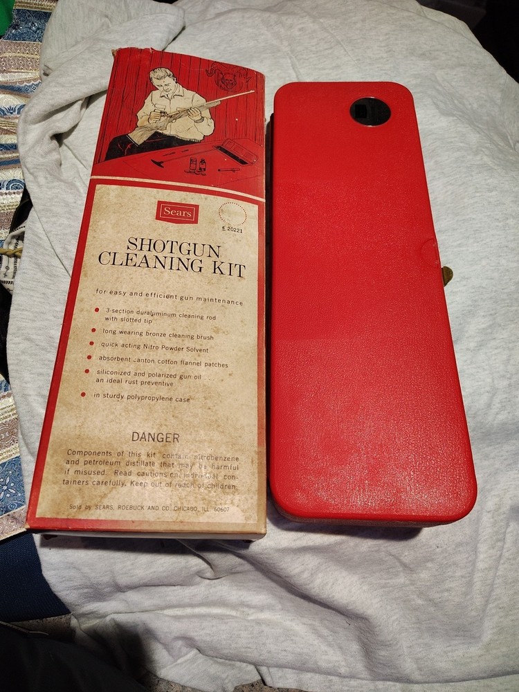 Vintage Sears Shotgun Cleaning Kit NOS 12-16 Gauge 20221 New