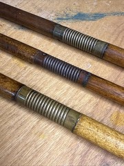 Antique 3 Piece Wood Wooden Rifle Shotgun Gun Barrel Cleaning Rod Lot of 3