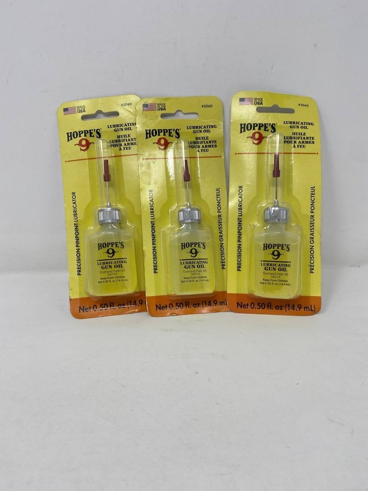 Hoppe’s No. 9 Lubricating Oil Precision Needle Oiler Gun Rifle Reel 3060 3 Pack