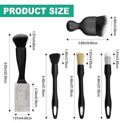 Car Detailing Cleaning Kit, 6PCS Auto Interior Cleaning Tools with Boars Hair