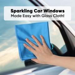 Homexcel Microfiber Glass Cleaning Cloths 6 Pk Lint Streak Reusable Microfiber