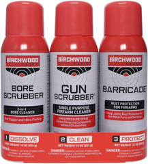 1,2,3 Gun Scrubber, Bore Scrubber & Barricade Value Pack Gun Cleaning Kit, 3 Aer