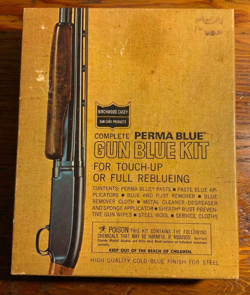 Vintage Birchwood Casey Stock Finish and Perma Blue Kits Boxes Shotgun