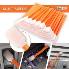 Versatile 1000 Pcs Foam Swabs with Large Rectangular Tips for Precision Cleaning