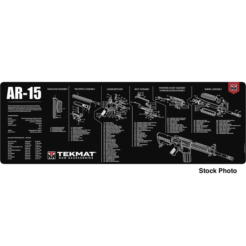 TekMat 36″ x 12″ Printed Gun Cleaning Mat , Black Bench Mat, TEK-36