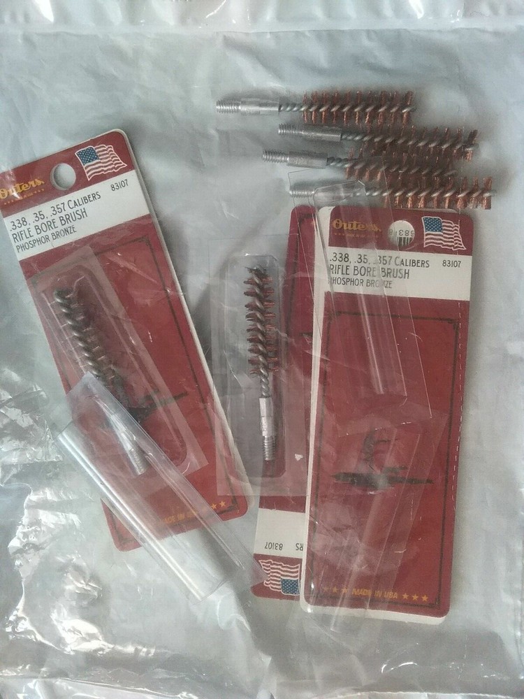 LOT OF 6 NEW Outers 338/35/357/380 Caliber Phosphor Bronze Rifle Brush 83107 6pk