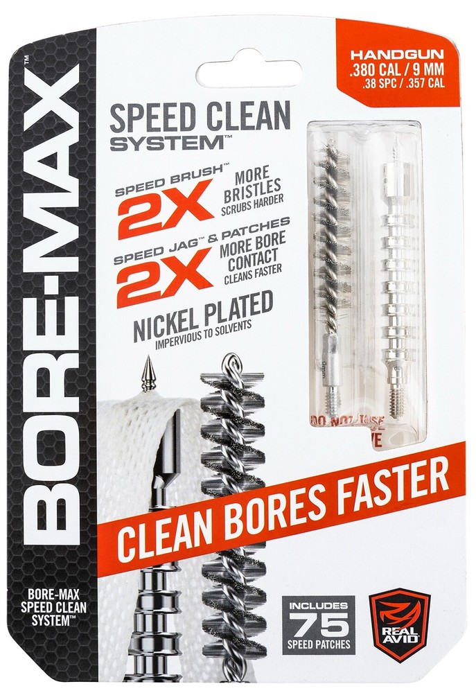 Real Avid AVBMSET9MM Bore-Max Speed Clean Upgrade Set 9mm Nickle Plated B