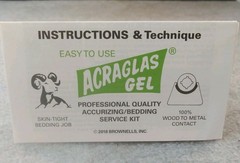 Brownells Acraglas Gel 4oz. Bedding Resin & Hardener Only & Instructions SAVE!!!