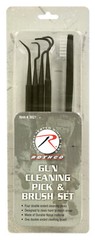 Gun Cleaning Pick & Brush Set 4 Nylon Double Ended Picks & Brush