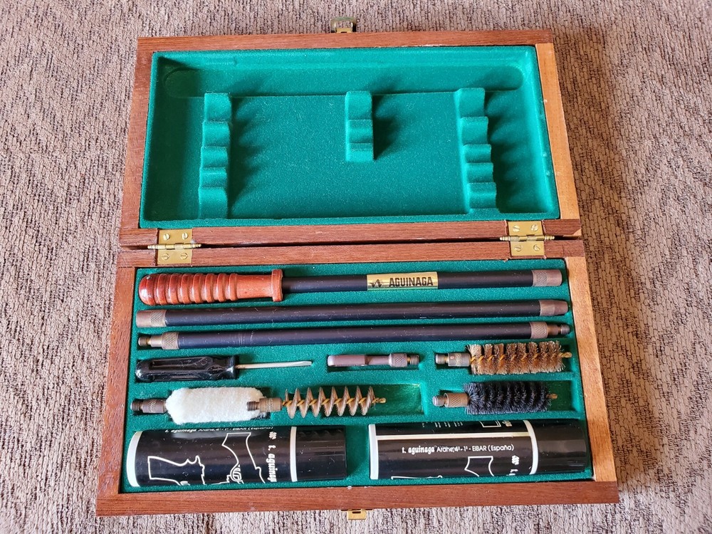 Vintage Aguinaga gun cleaning kit.