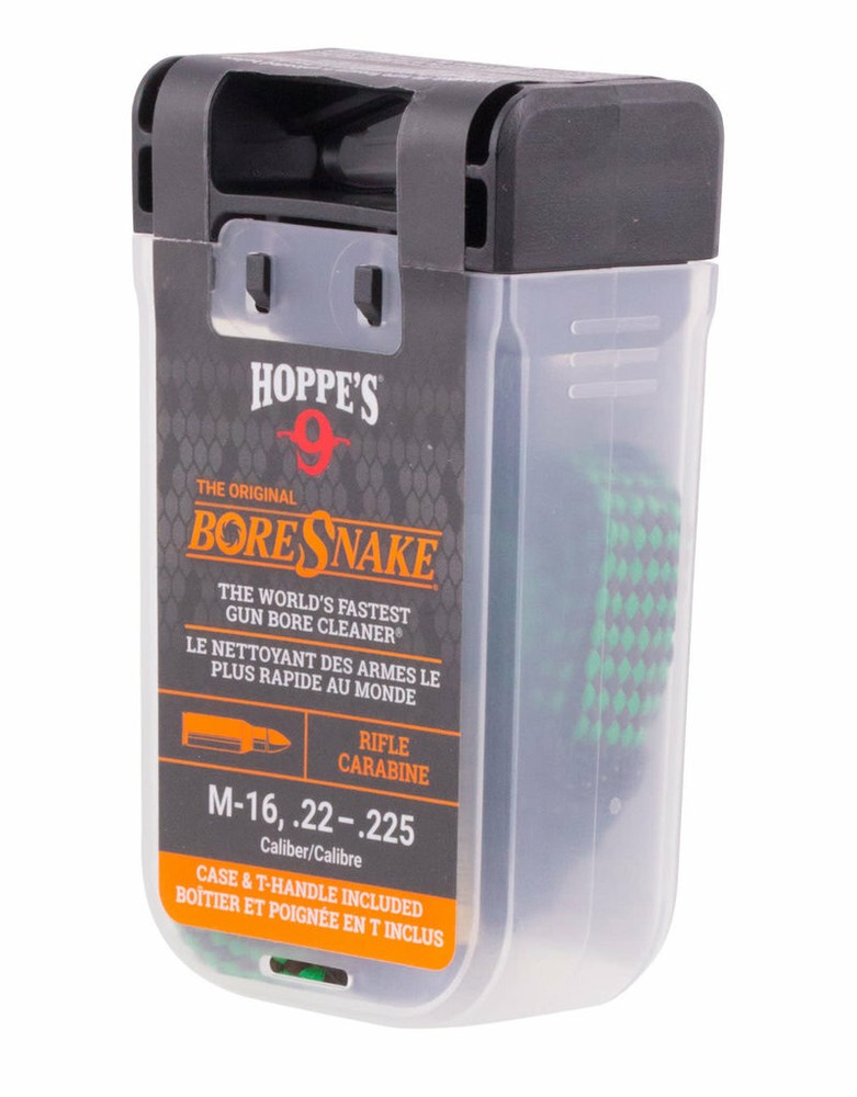 Hoppe’s 9 Boresnake Bore Cleaner, Fitting for rifles, Lid acts as pulling handle