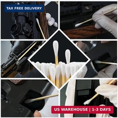 PINGMIC Gun Cleaning Supplies – 6″ Long Cotton Swabs and 2″x2″ Cleaning Patches