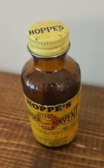 Vintage Hoppe’s Nitro Powder Solvent No.9 Bottle Amber Glass empty