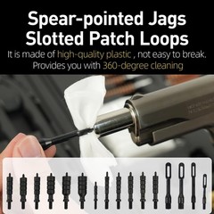 Rifle Gun Cleaning Kit with Brass Rods Nylon Brushes and Jags Tool Set