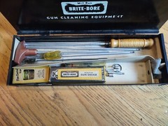 Vintage Mill Run Brite Bore Rifle Cleaning Kit As Shown Metal Box 1959s/60s