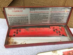 Montgomery Wards Western Field Gun Cleaning Kit Box & Sears JC Higgins Parts Vtg