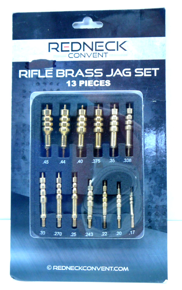 13-Piece Brass Jag Set with Storage Case for Rifle Cleaning and Maintenance [L]
