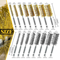 16-Piece Bore Brush Set – 304 Stainless Steel & Brass Drill Wire Bore Cleaning B