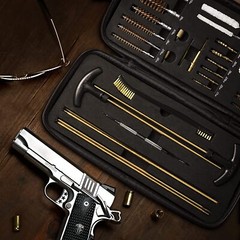 Flissa Gun Cleaning Kit with Solid Brass Rods, Brushes Mops, Jags, Portable Case